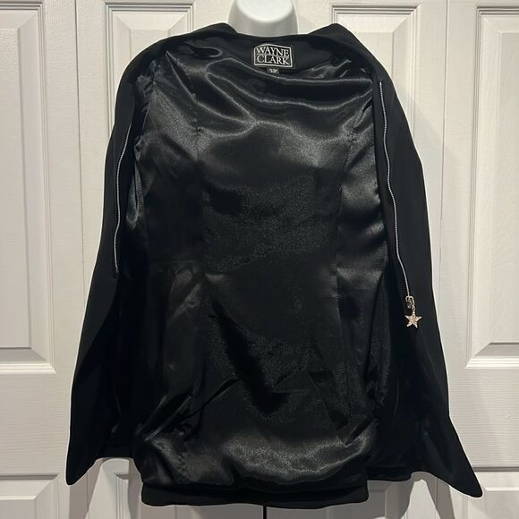 Wayne Clark Black Lined Half Zip Blazer Size 10 - Picture 12 of 12